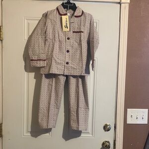 New Star West Kids Pajamas - Cream and Red